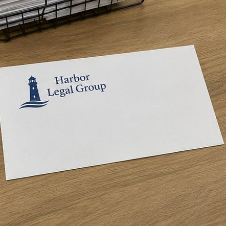 #10 Business Mailer Envelope printed for Harbor Legal Group